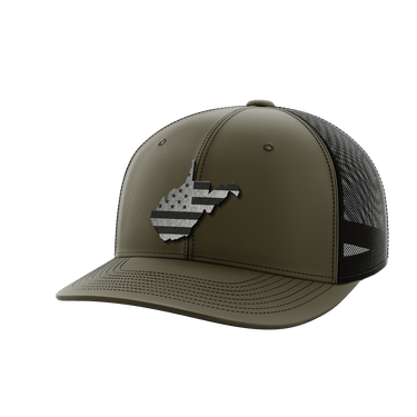 West Virginia United Hats Hat Greater Half OD Green/Black Black Leatherette West Virginia